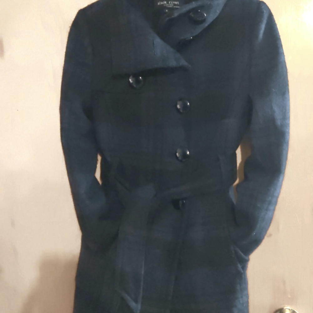 Black Rivet Pea Coat size Small
